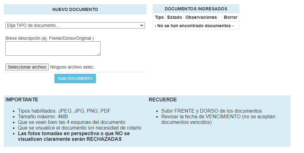 Subir Documentacion